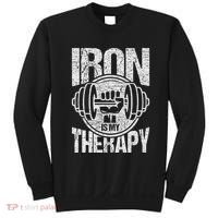 Powerlifting Strongman Iron Is My Therapy Sweatshirt thumb 0