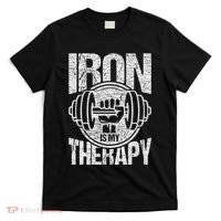 Powerlifting Strongman Iron Is My Therapy T-Shirt thumb 0