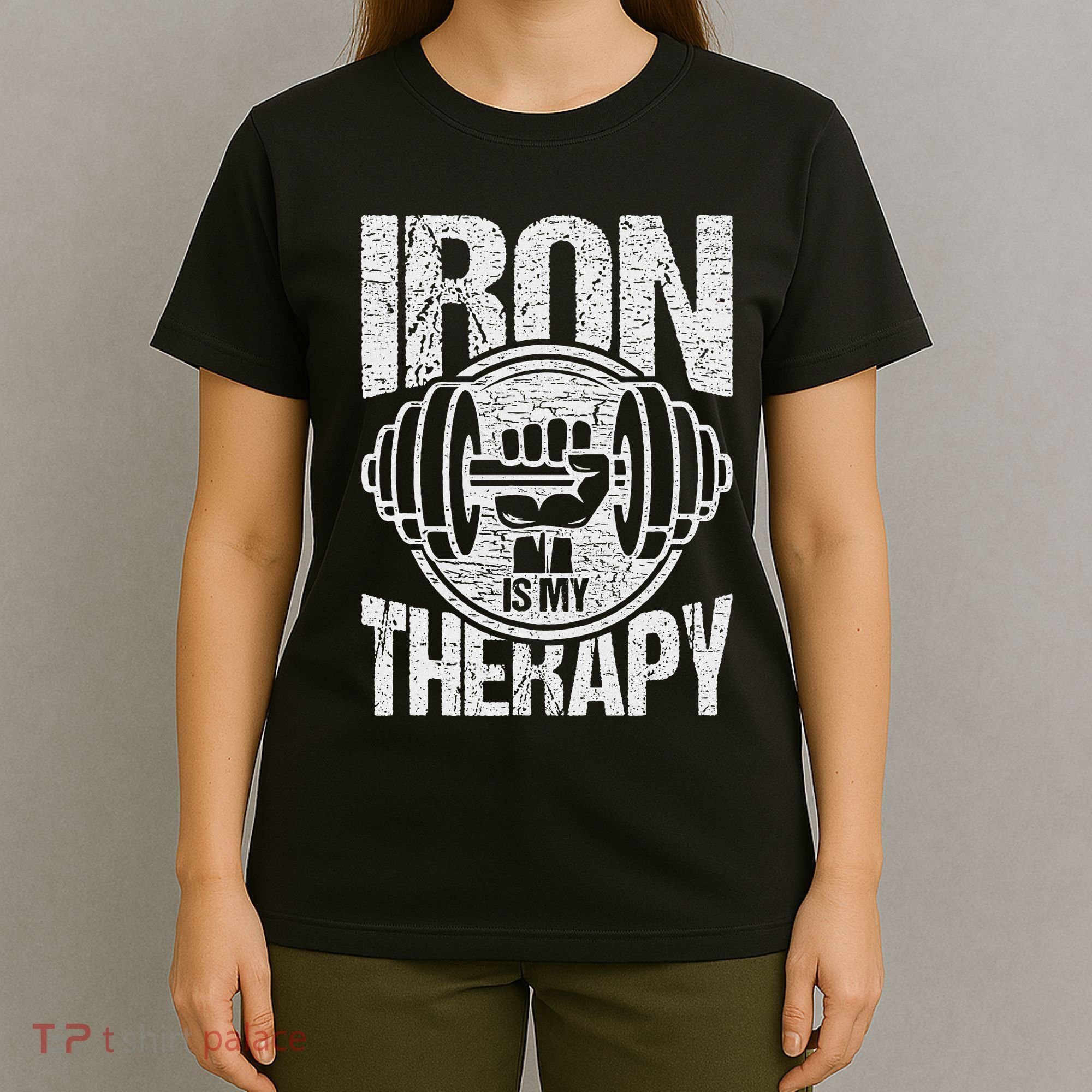 Powerlifting Strongman Iron Is My Therapy T-Shirt