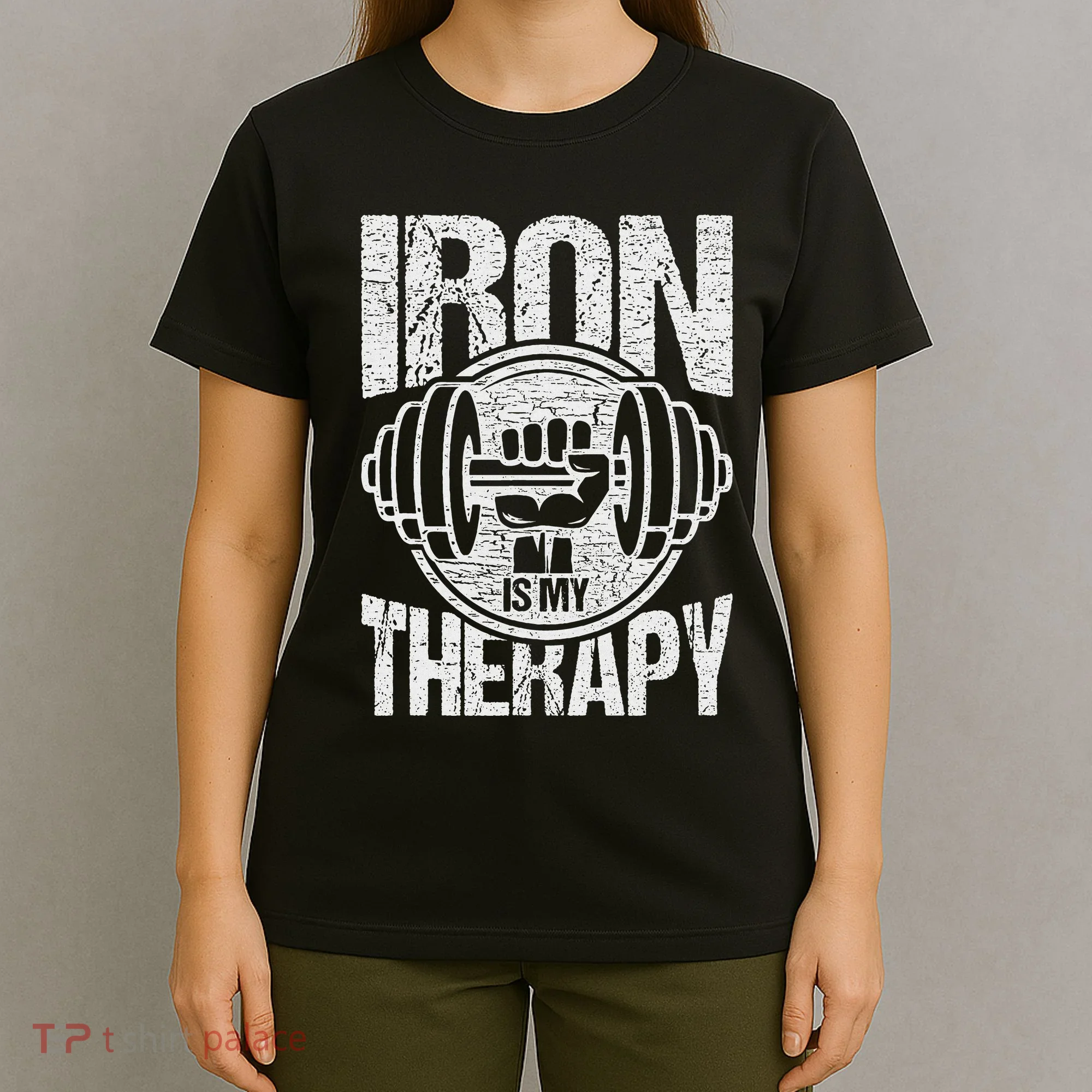 Powerlifting Strongman Iron Is My Therapy T-Shirt