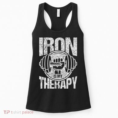 Powerlifting Strongman Iron Is My Therapy Women's Tank Top