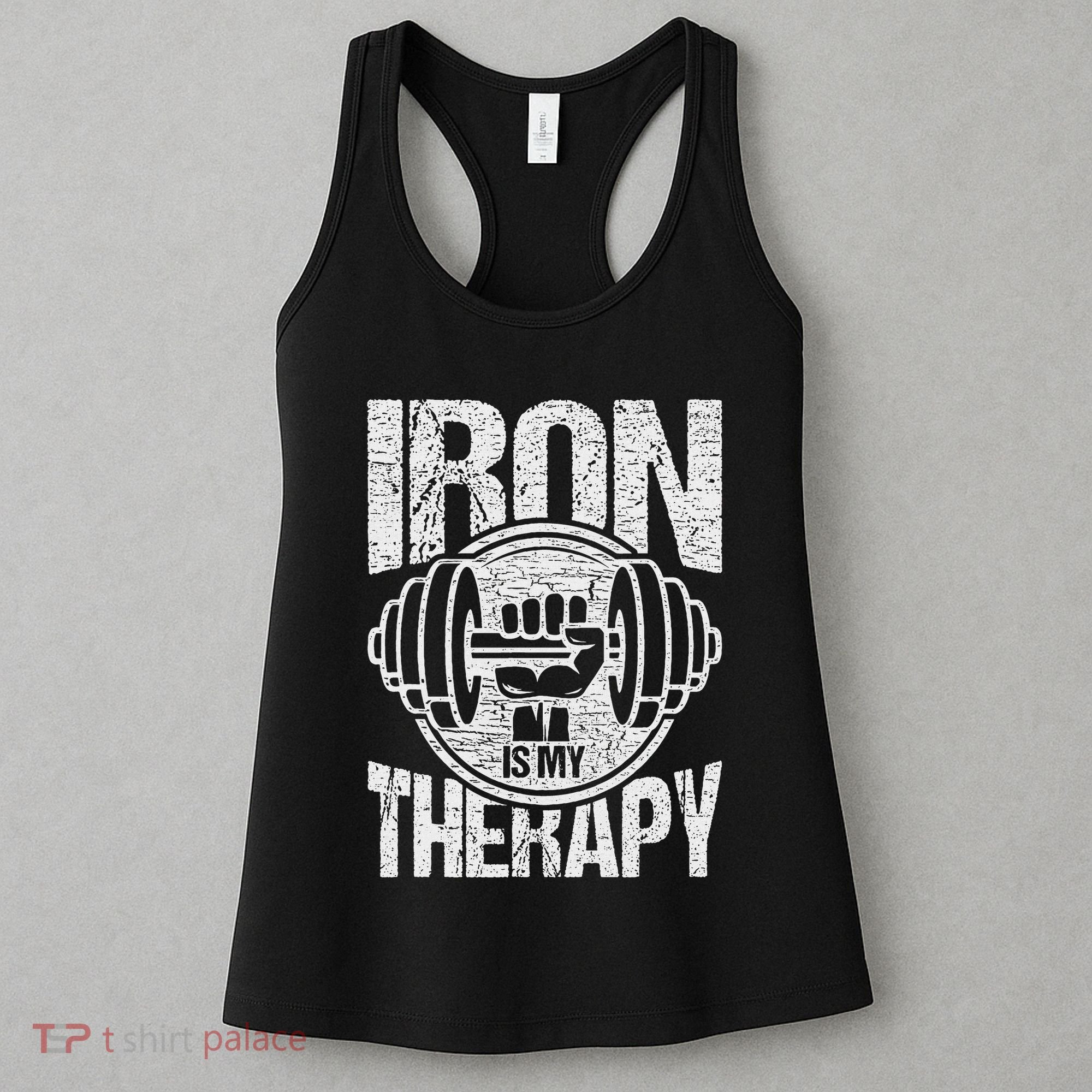 Powerlifting Strongman Iron Is My Therapy Women's Tank Top