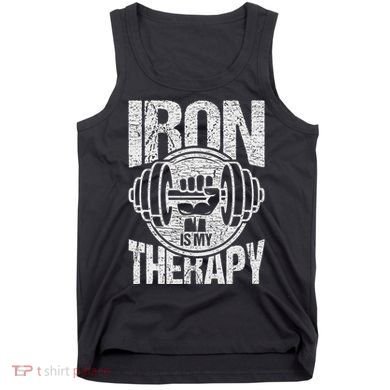 Powerlifting Strongman Iron Is My Therapy Tank Top