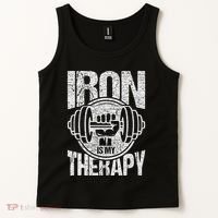 Powerlifting Strongman Iron Is My Therapy Tank Top thumb 2