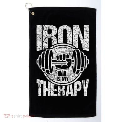 Powerlifting Strongman Iron Is My Therapy Golf Towel