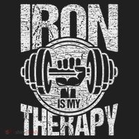 Powerlifting Strongman Iron Is My Therapy Golf Towel thumb 3
