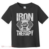 Powerlifting Strongman Iron Is My Therapy Toddler T-Shirt thumb 0