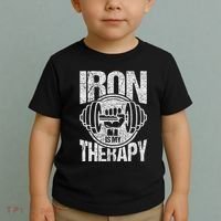 Powerlifting Strongman Iron Is My Therapy Toddler T-Shirt thumb 2