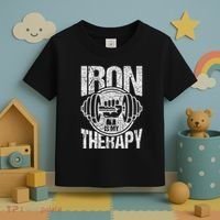Powerlifting Strongman Iron Is My Therapy Toddler T-Shirt thumb 3