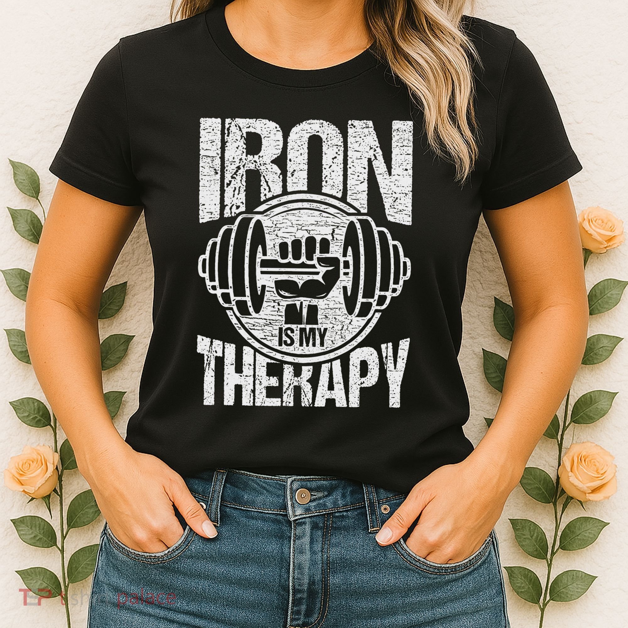 Powerlifting Strongman Iron Is My Therapy Women's T-Shirt