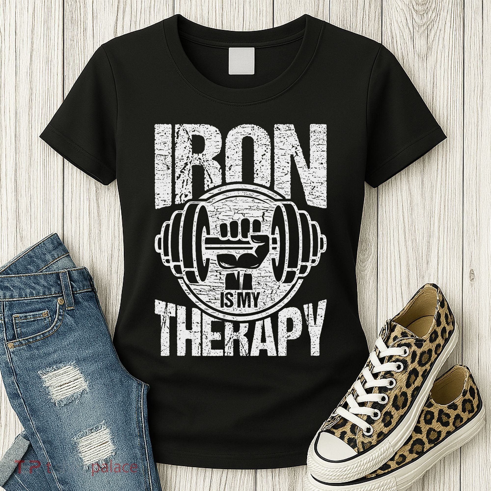 Powerlifting Strongman Iron Is My Therapy Women's T-Shirt