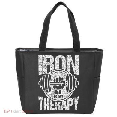 Powerlifting Strongman Iron Is My Therapy Tote Bag
