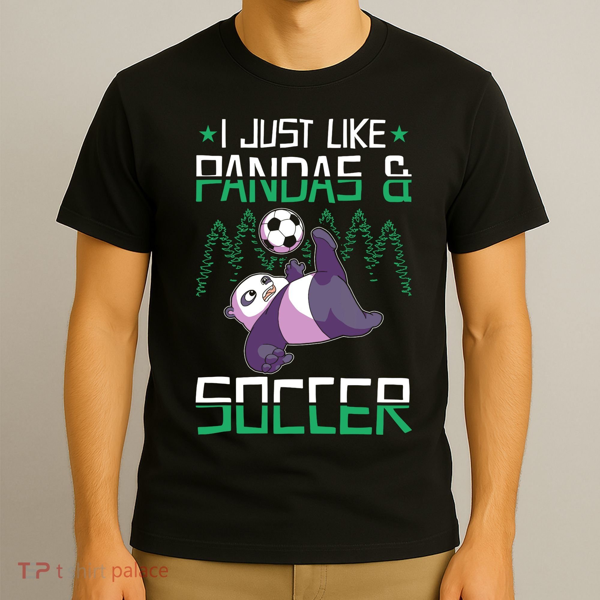 Panda Soccer I Just Love Pandas And Playing Soccer T-Shirt