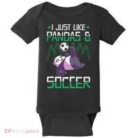 Panda Soccer I Just Love Pandas And Playing Soccer Baby Bodysuit thumb 0