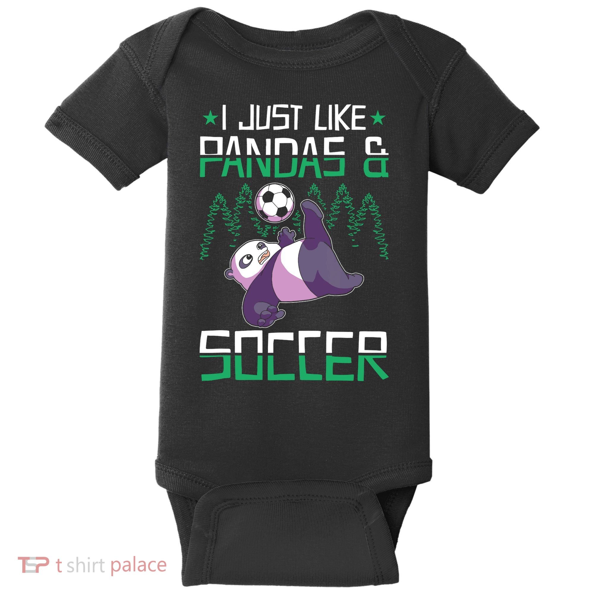 Panda Soccer I Just Love Pandas And Playing Soccer Baby Bodysuit