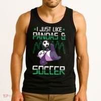 Panda Soccer I Just Love Pandas And Playing Soccer Tank Top thumb 3