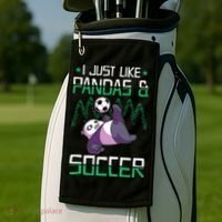 Panda Soccer I Just Love Pandas And Playing Soccer Golf Towel thumb 2