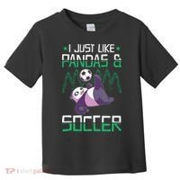 Panda Soccer I Just Love Pandas And Playing Soccer Toddler T-Shirt thumb 0