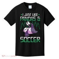 Panda Soccer I Just Love Pandas And Playing Soccer Kids T-Shirt thumb 0