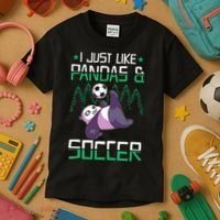 Panda Soccer I Just Love Pandas And Playing Soccer Kids T-Shirt thumb 3