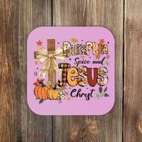 Pumpkin Spice Jesus Christ Fall Thanksgiving Coaster thumb 0