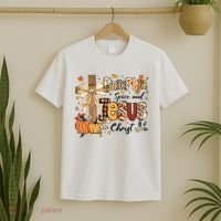Pumpkin Spice Jesus Christ Fall Thanksgiving T-Shirt thumb 2