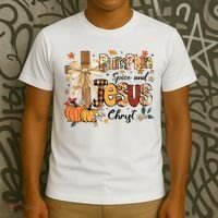 Pumpkin Spice Jesus Christ Fall Thanksgiving T-Shirt thumb 3