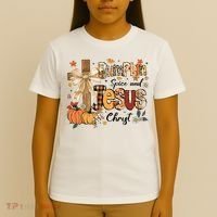 Pumpkin Spice Jesus Christ Fall Thanksgiving T-Shirt thumb 4
