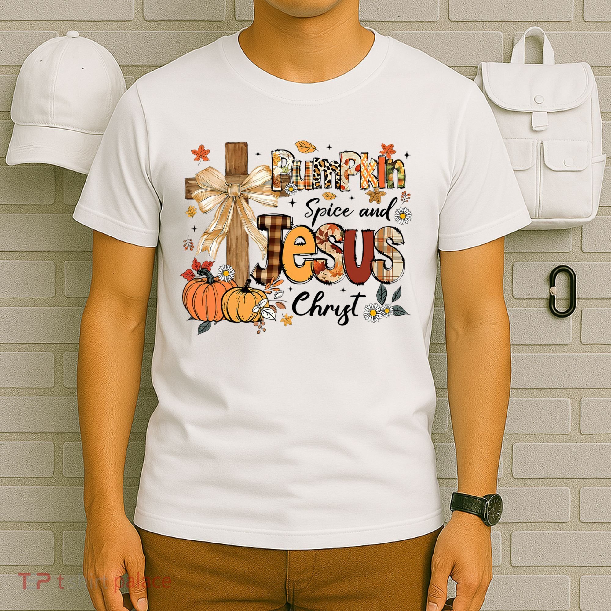 Pumpkin Spice Jesus Christ Fall Thanksgiving T-Shirt