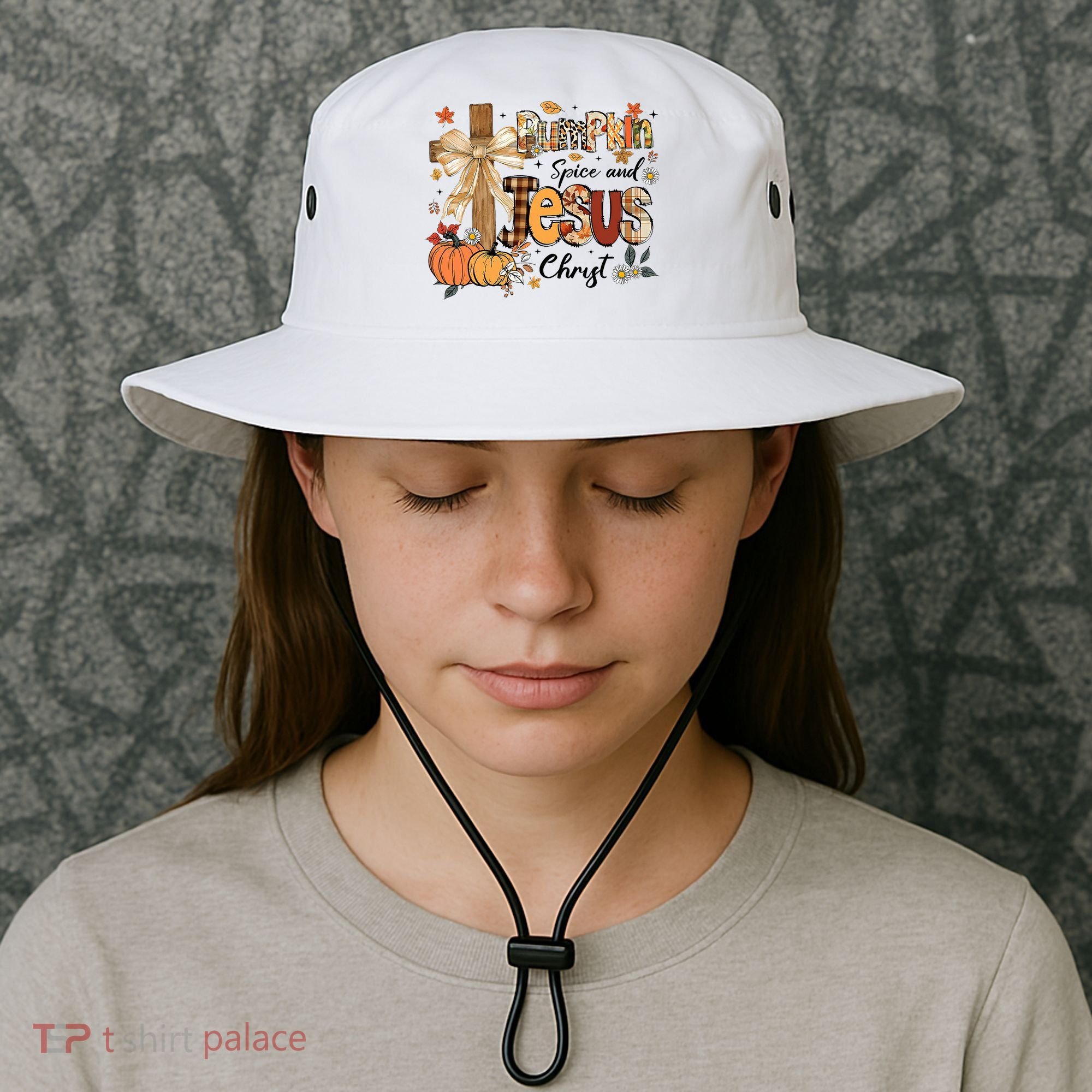 Pumpkin Spice Jesus Christ Fall Thanksgiving Bucket Hat