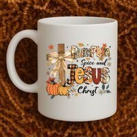 Pumpkin Spice Jesus Christ Fall Thanksgiving Coffee Mug thumb 2