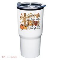 Pumpkin Spice Jesus Christ Fall Thanksgiving Tumbler thumb 0