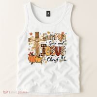 Pumpkin Spice Jesus Christ Fall Thanksgiving Tank Top thumb 2