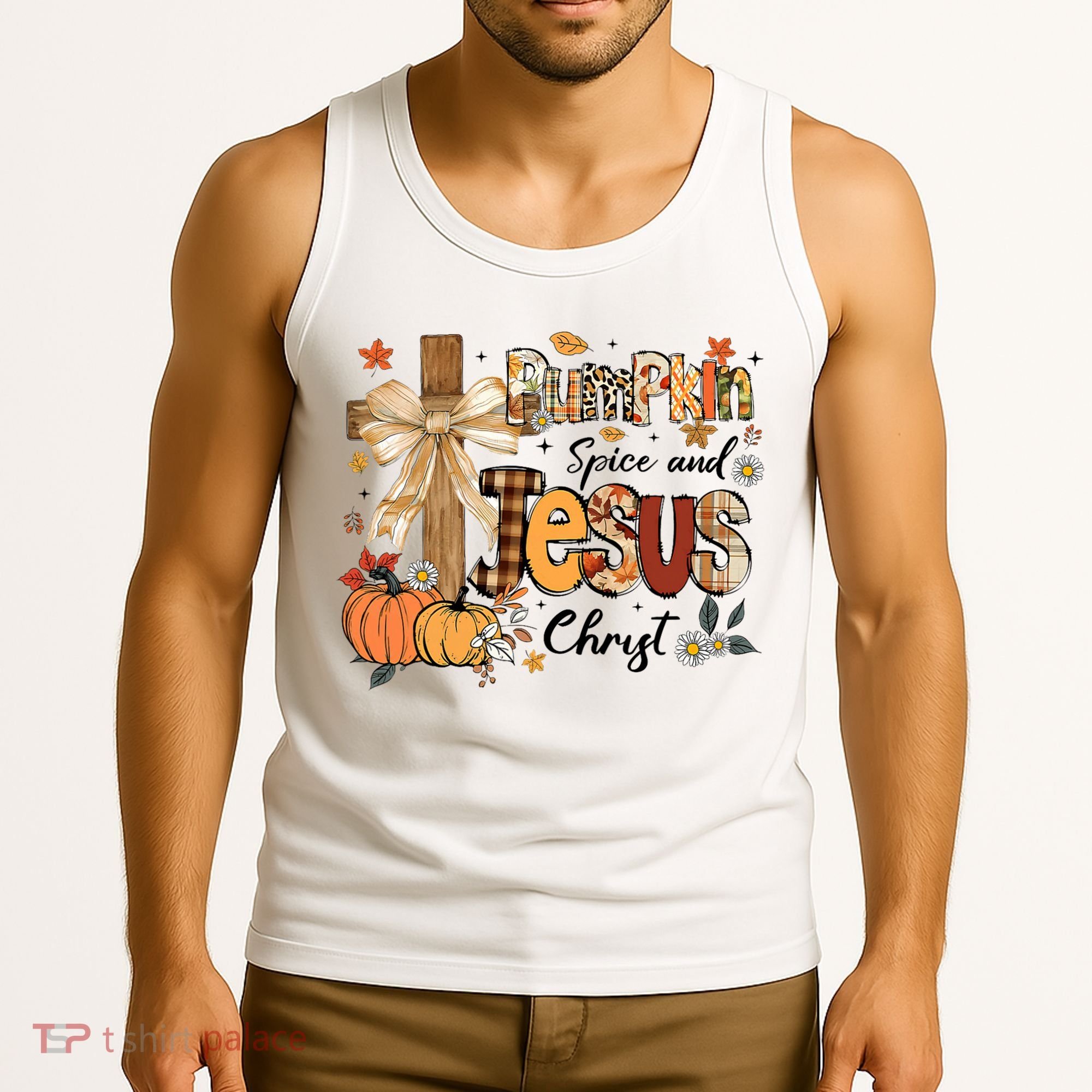 Pumpkin Spice Jesus Christ Fall Thanksgiving Tank Top