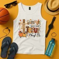 Pumpkin Spice Jesus Christ Fall Thanksgiving Tank Top thumb 4