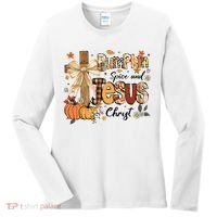 Pumpkin Spice Jesus Christ Fall Thanksgiving Women's Long Sleeve Shirt thumb 0