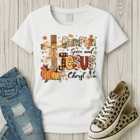 Pumpkin Spice Jesus Christ Fall Thanksgiving Women's T-Shirt thumb 3