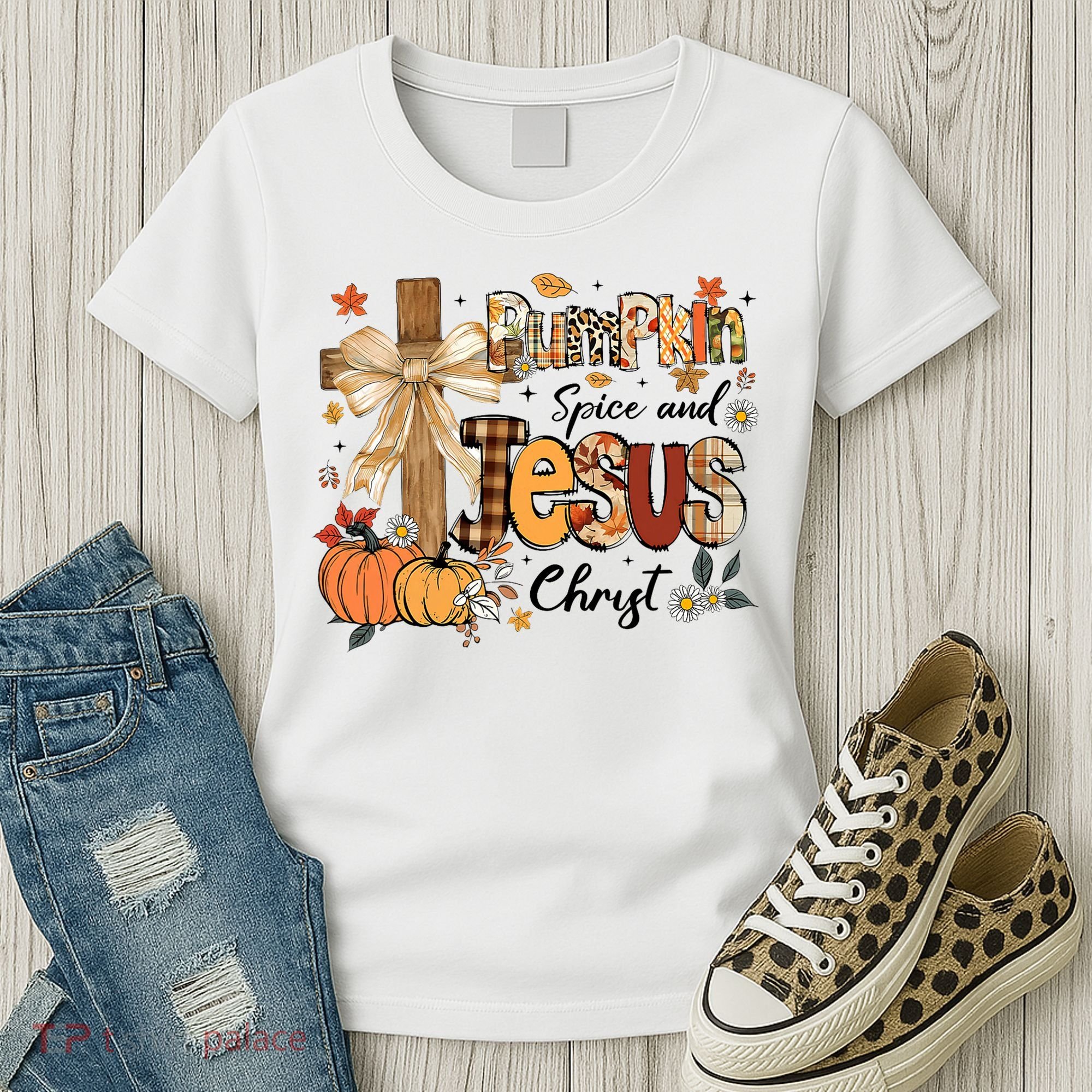 Pumpkin Spice Jesus Christ Fall Thanksgiving Women's T-Shirt