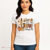 Pumpkin Spice Jesus Christ Fall Thanksgiving Women's T-Shirt thumb 4