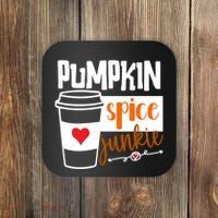Pumpkin Spice Junkie Coffee Lover Heart Coaster thumb 0