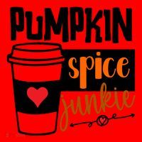 Pumpkin Spice Junkie Coffee Lover Heart Santa Hat thumb 1