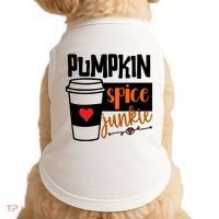 Pumpkin Spice Junkie Coffee Lover Heart Doggie Tank thumb 0