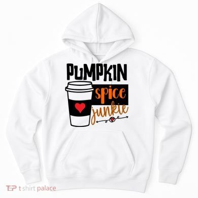 Pumpkin Spice Junkie Coffee Lover Heart Hoodie