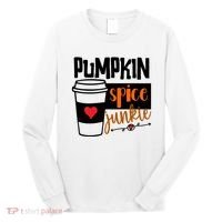 Pumpkin Spice Junkie Coffee Lover Heart Long Sleeve Shirt thumb 0