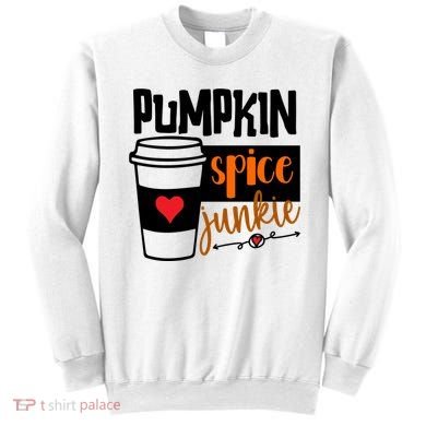 Pumpkin Spice Junkie Coffee Lover Heart Sweatshirt