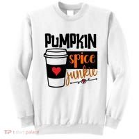 Pumpkin Spice Junkie Coffee Lover Heart Sweatshirt thumb 0