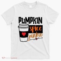 Pumpkin Spice Junkie Coffee Lover Heart T-Shirt thumb 0