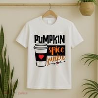 Pumpkin Spice Junkie Coffee Lover Heart T-Shirt thumb 2