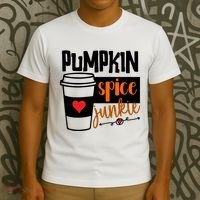 Pumpkin Spice Junkie Coffee Lover Heart T-Shirt thumb 3