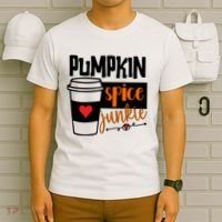 Pumpkin Spice Junkie Coffee Lover Heart T-Shirt thumb 6